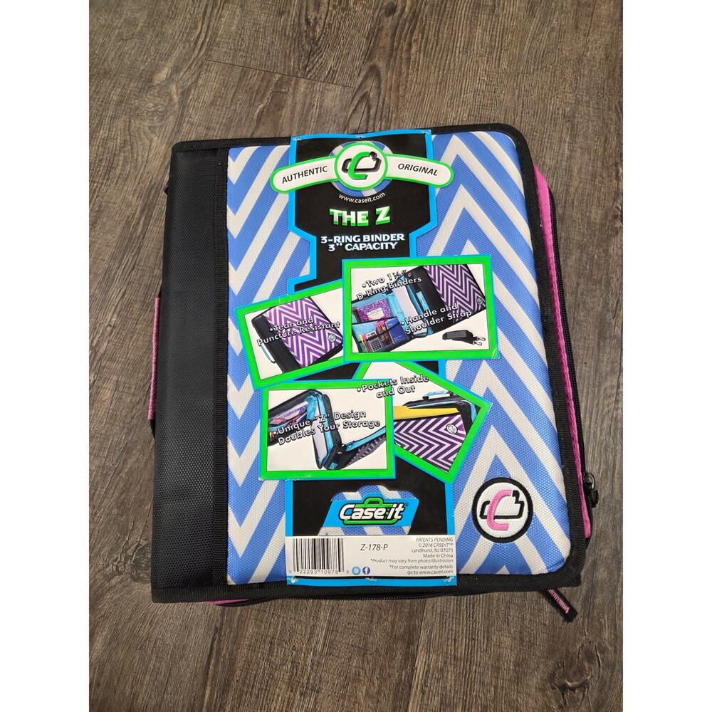Case-it NWT The Z Binder 3” Capacity D-Ring (Z-178P) Purple & White
